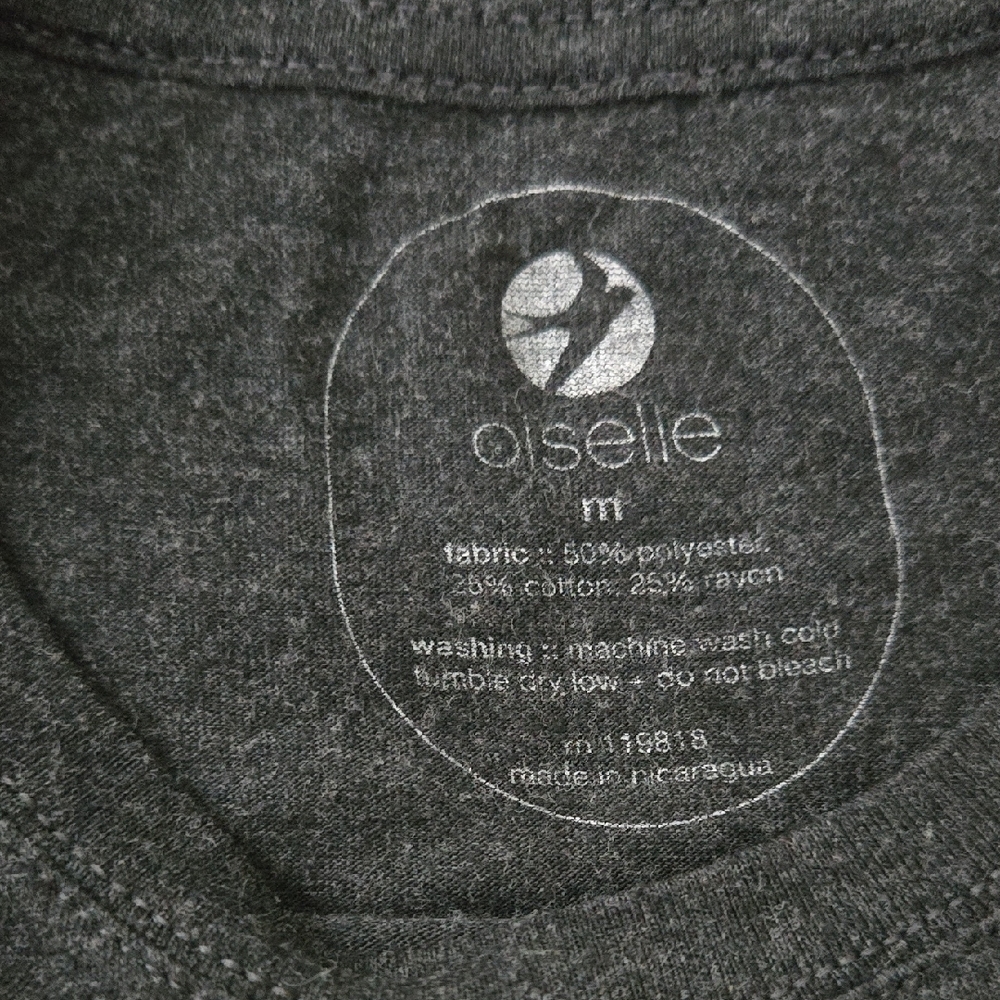 oiselle Women's Dark Charcoal Gray Short Sleeve Running Tee with Start Graphic - Picture 2 of 6